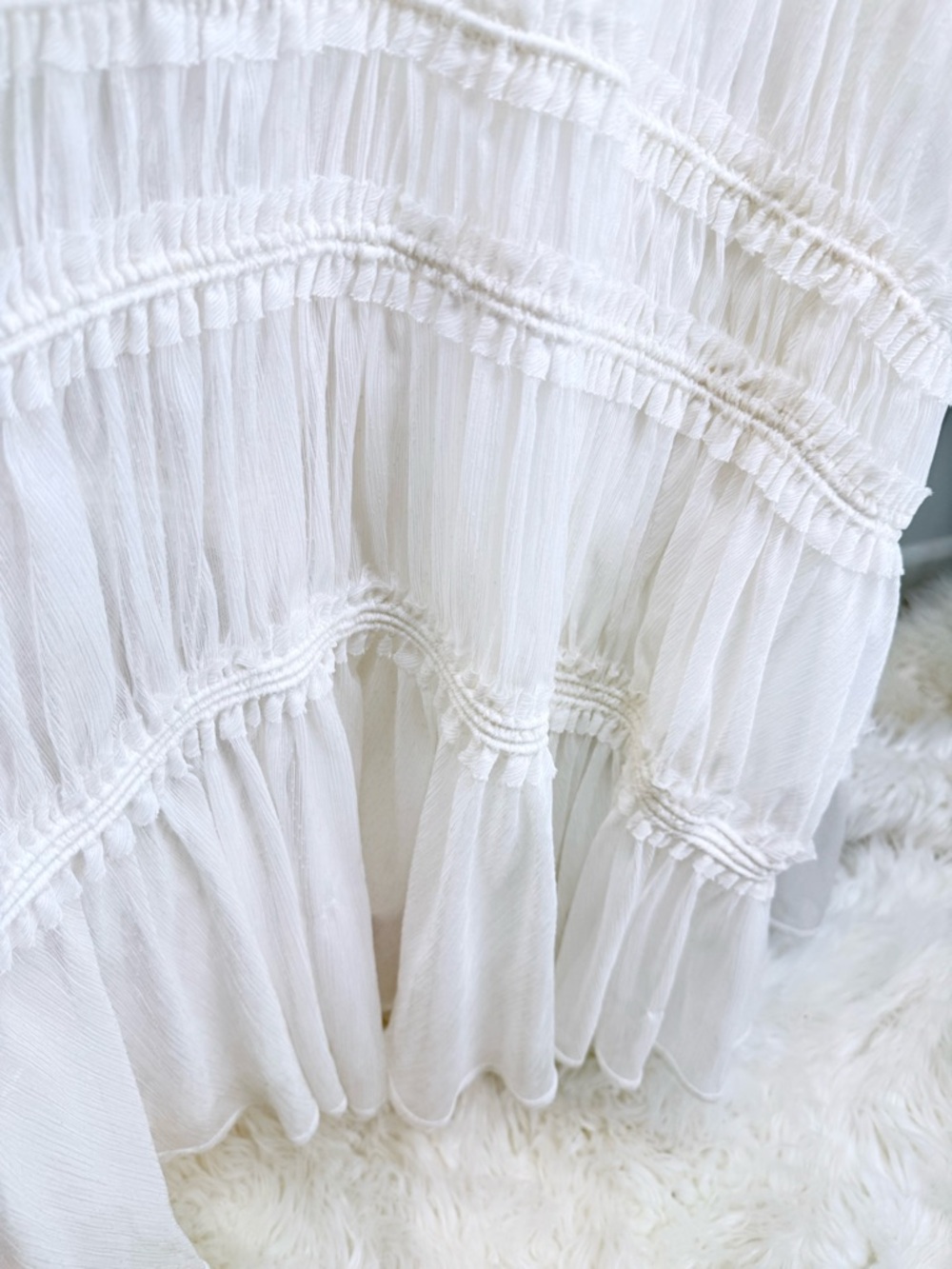 Jonathan Simkhai White Point D’Esprit Tiered Maxi Gown Size 6 - Picture 6 of 16
